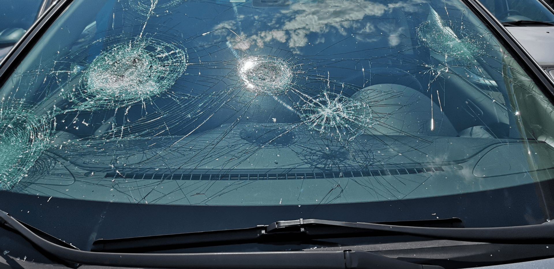 Hailstorm damaged car