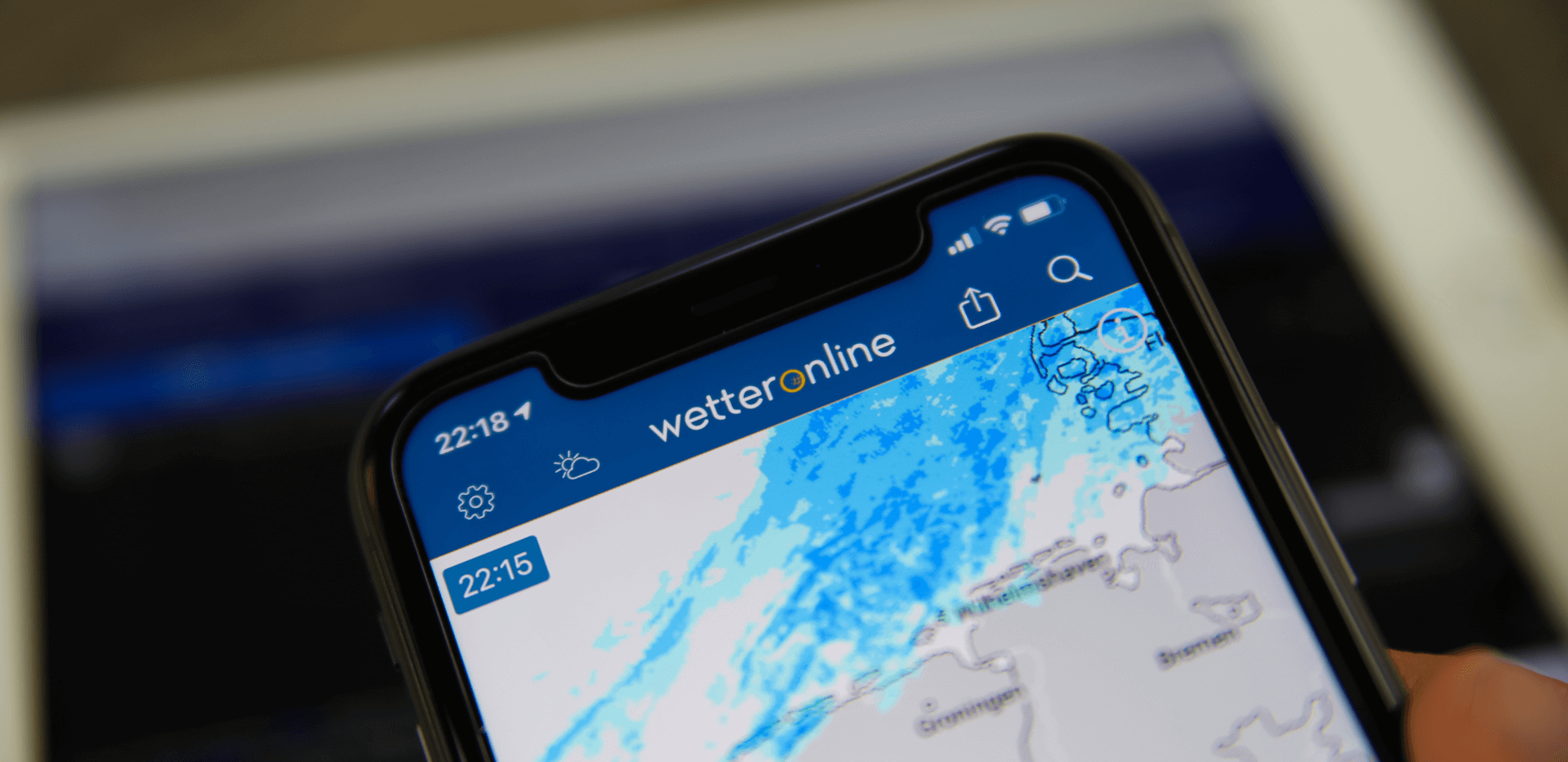 Weather app on phone